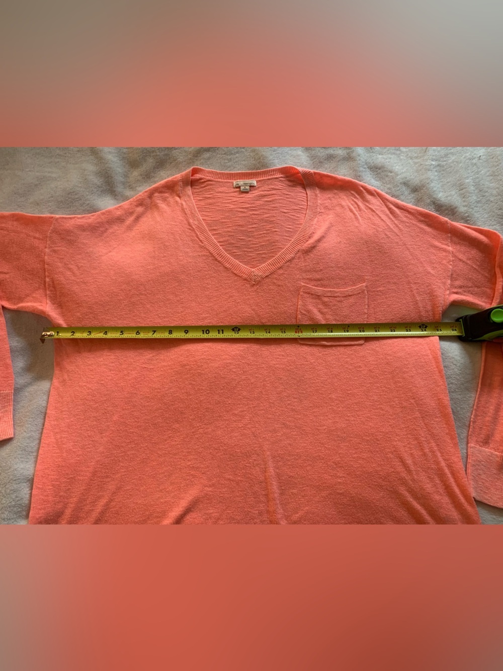GAP Hot Pink V-Neck Pocket Cotton Rayon Blend Oversize Pullover Sweater M - Picture 10 of 15